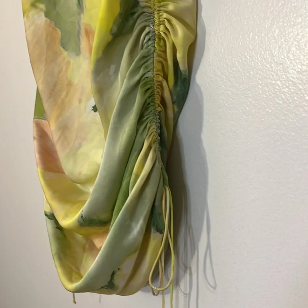 Wilfred | Aritzia Only ruched mini slip dress Marsh Honey Dew women’s size L - Picture 5 of 12